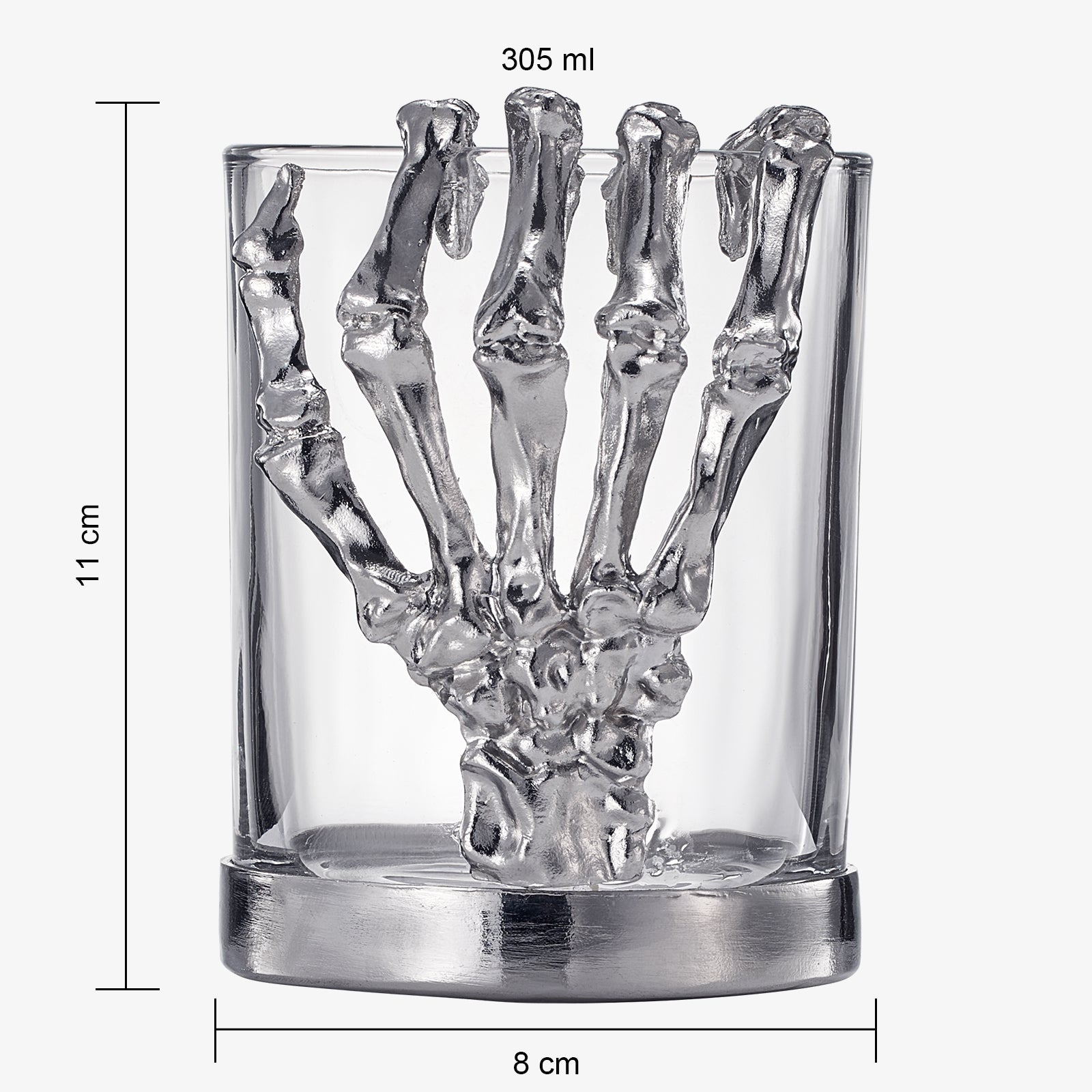 Skeleton Whiskey Glass Tumbler | Single | 10oz Halloween Skeleton Glasses 4.3" H, Goth Gifts, Skeleton Gifts, Skeleton Decor, Spooky Wine Gift Set, Perfect for Halloween Themed Parties by The Wine Savant