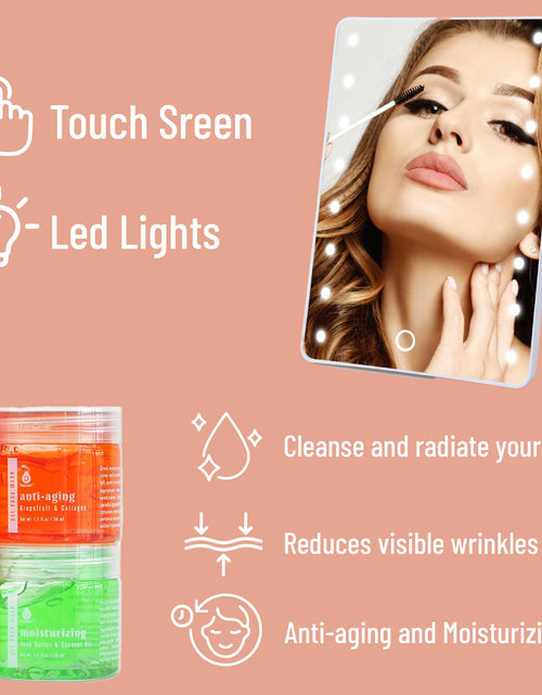 Load image into Gallery viewer, Pursonic Touchscreen LED Vanity Mirror and Luxurious Gel &amp; Mud Face Mask Set by Pursonic
