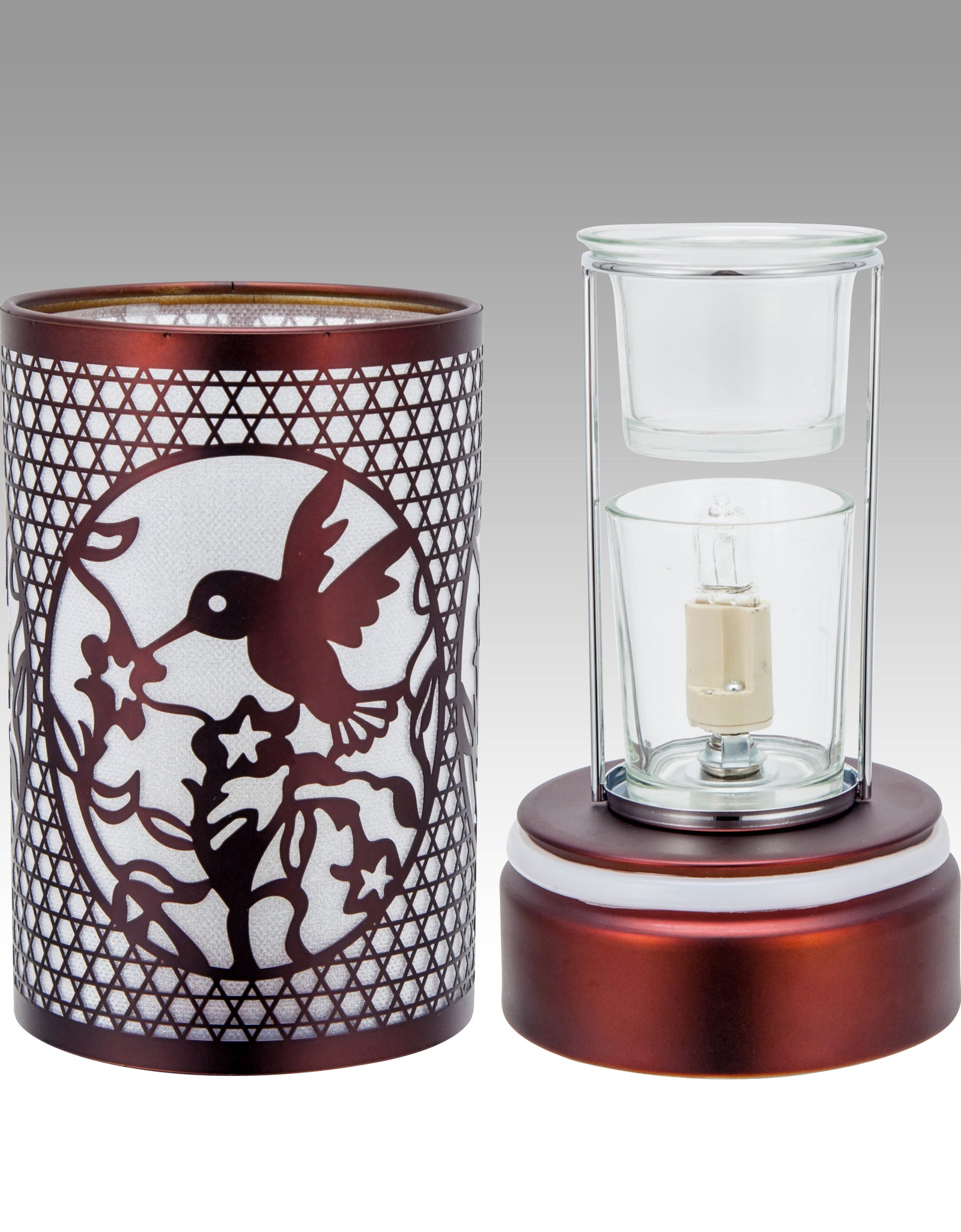 7" touch lamp-Fragrance Wax Melts Warmer -Electric Candle Essential Oil Burner-Metal Hummingbird Table Decor by Peterson Housewares & Artwares