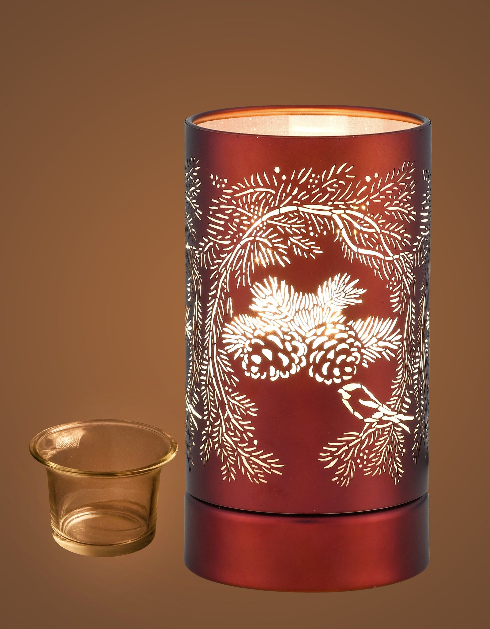 7" Touch lamp/Oil burner/Wax warmer-Copper Pinecone by Peterson Housewares & Artwares