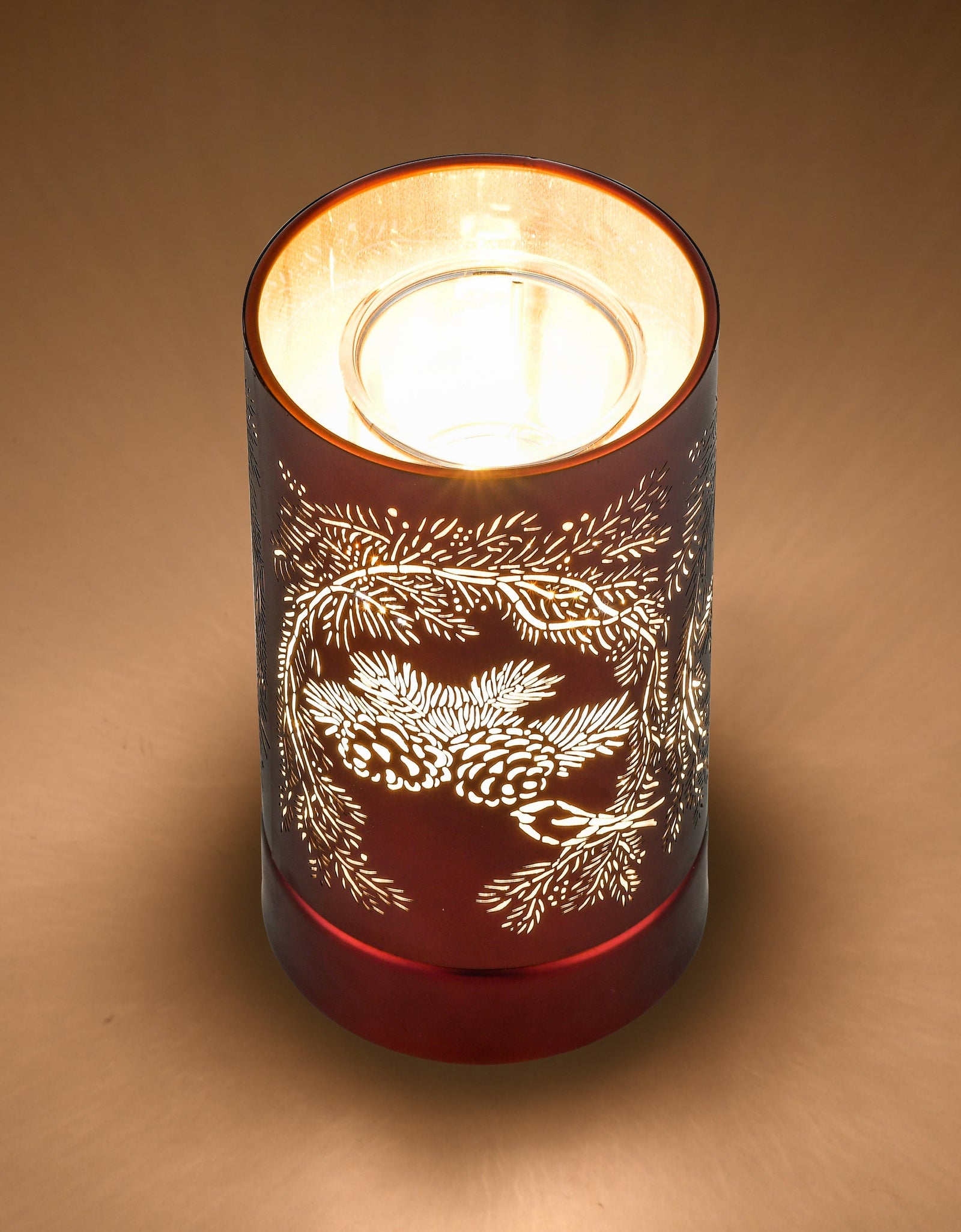 7" Touch lamp/Oil burner/Wax warmer-Copper Pinecone by Peterson Housewares & Artwares
