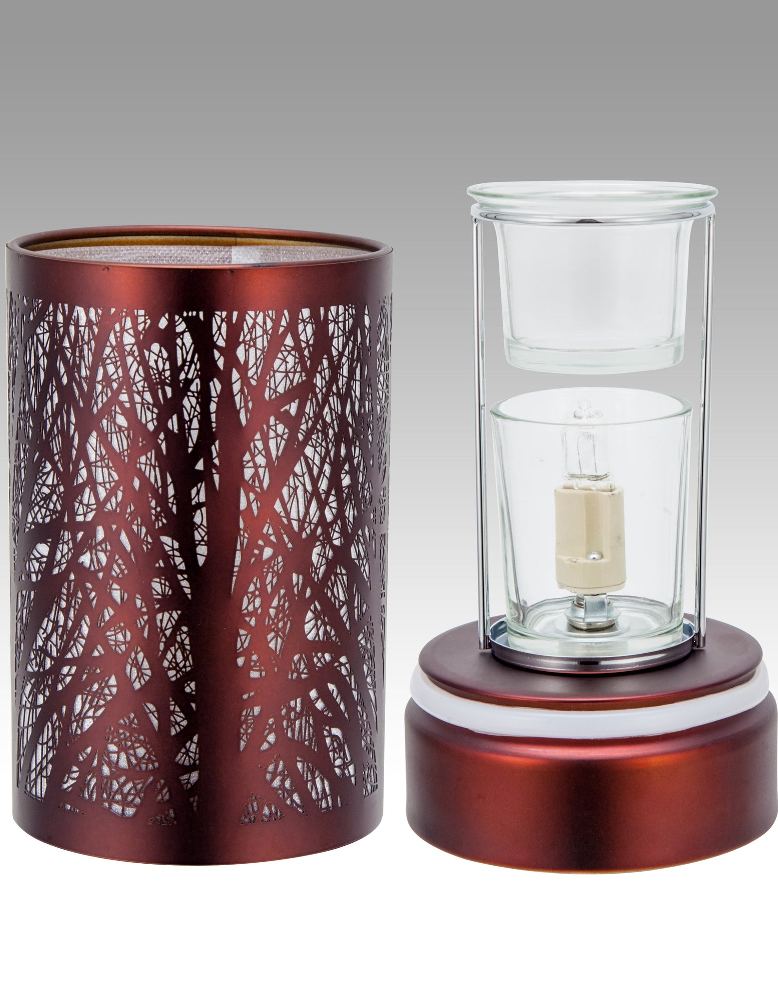 7" touch lamp-Fragrance Wax Melts Warmer -Electric Candle Essential Oil Burner-Metal Forest Table Decor by Peterson Housewares & Artwares