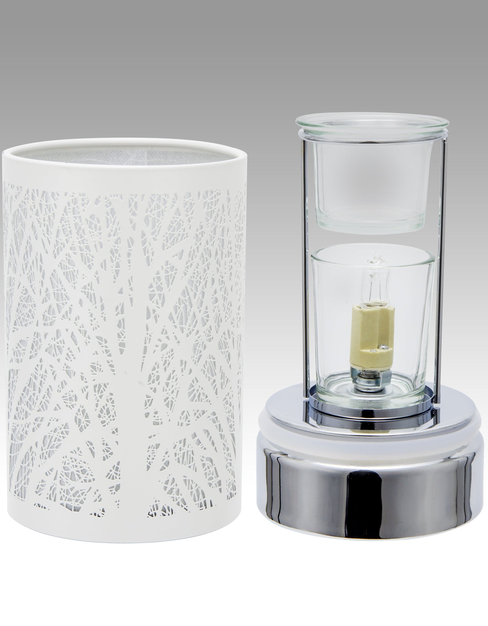 7" touch lamp-Fragrance Wax Melts Warmer -Electric Candle Essential Oil Burner-Metal Forest Table Decor by Peterson Housewares & Artwares