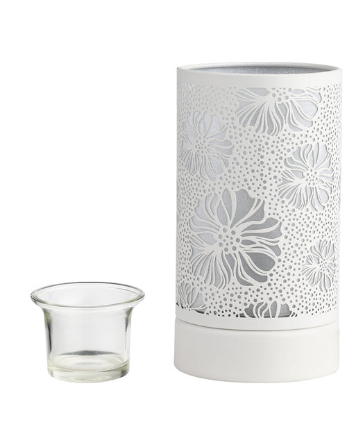 Load image into Gallery viewer, 7" Touch lamp/Oil burner/Wax warmer-White Flower by Peterson Housewares &amp; Artwares

