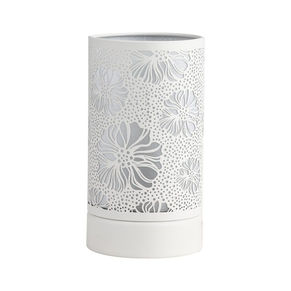 7" Touch lamp/Oil burner/Wax warmer-White Flower by Peterson Housewares & Artwares