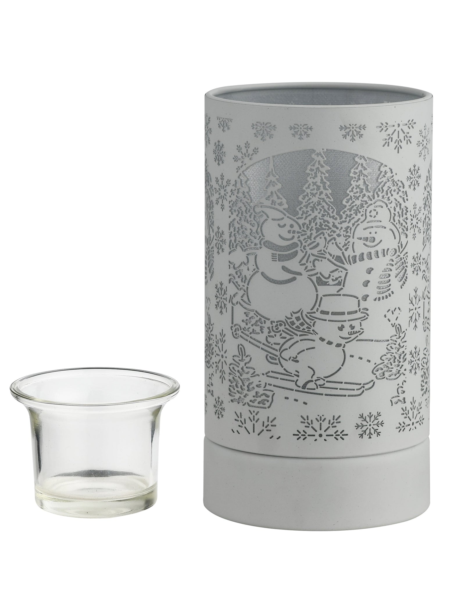 7" Touch lamp/Oil burner/Wax warmer-White Snowman Family by Peterson Housewares & Artwares