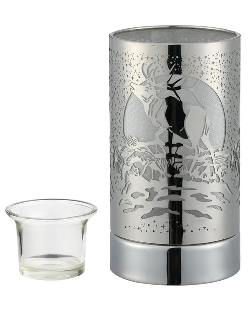 Load image into Gallery viewer, 7" Touch lamp/Oil burner/Wax warmer- Silver Elk by Peterson Housewares &amp; Artwares
