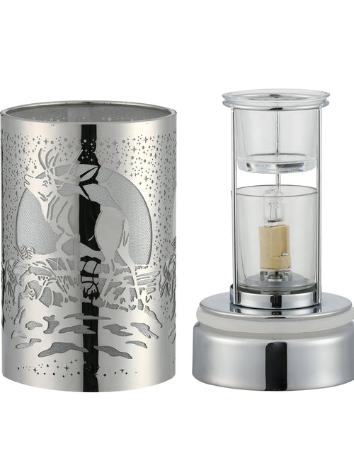 Load image into Gallery viewer, 7" Touch lamp/Oil burner/Wax warmer- Silver Elk by Peterson Housewares &amp; Artwares
