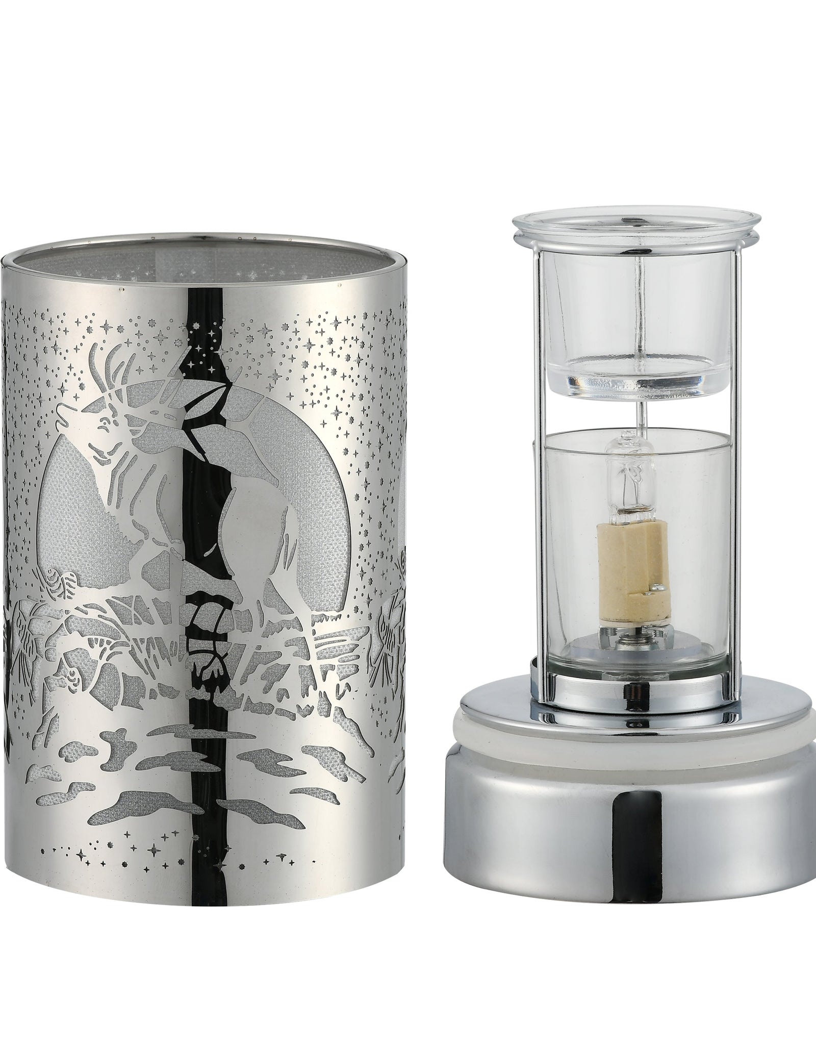 7" Touch lamp/Oil burner/Wax warmer- Silver Elk by Peterson Housewares & Artwares