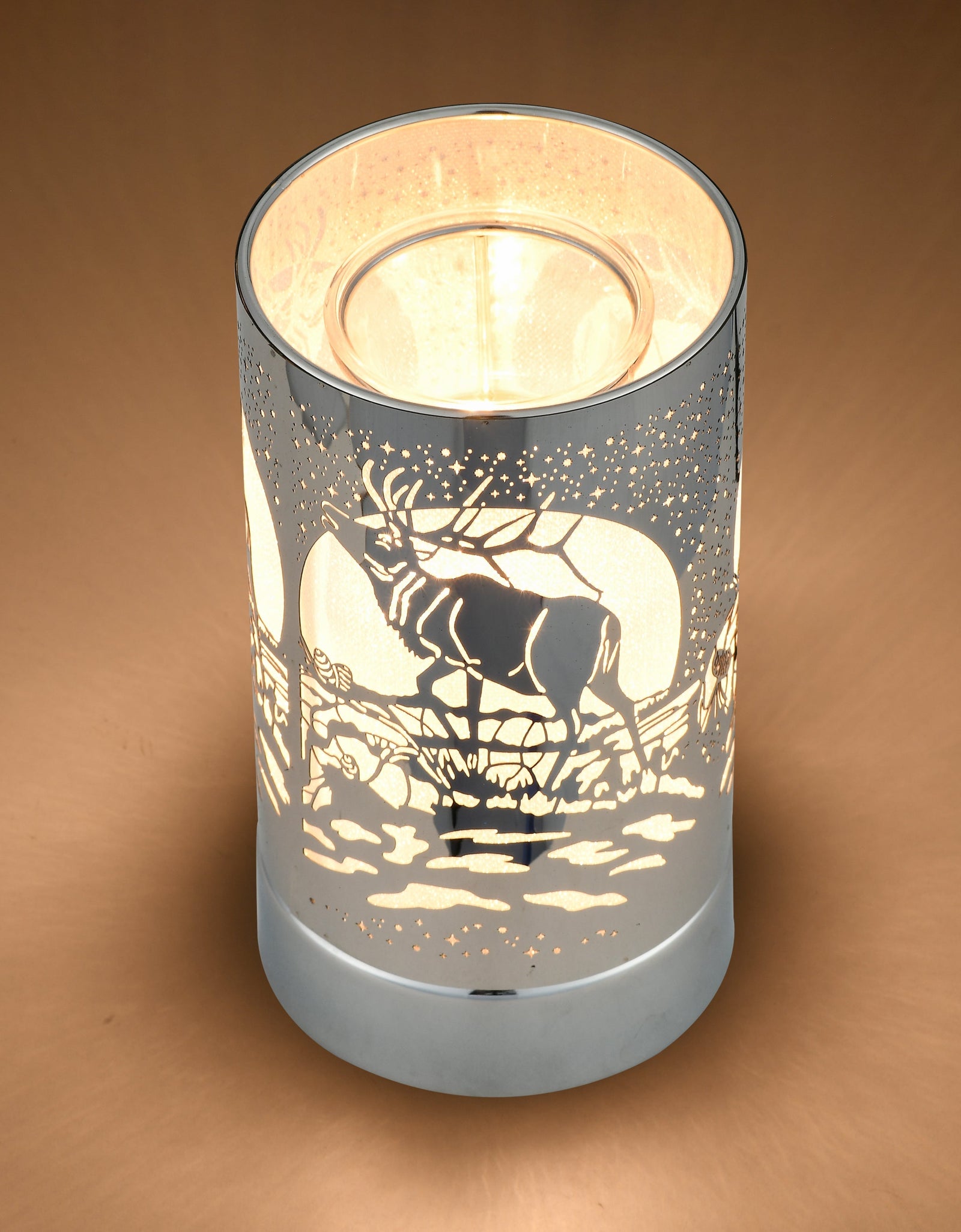 7" Touch lamp/Oil burner/Wax warmer- Silver Elk by Peterson Housewares & Artwares