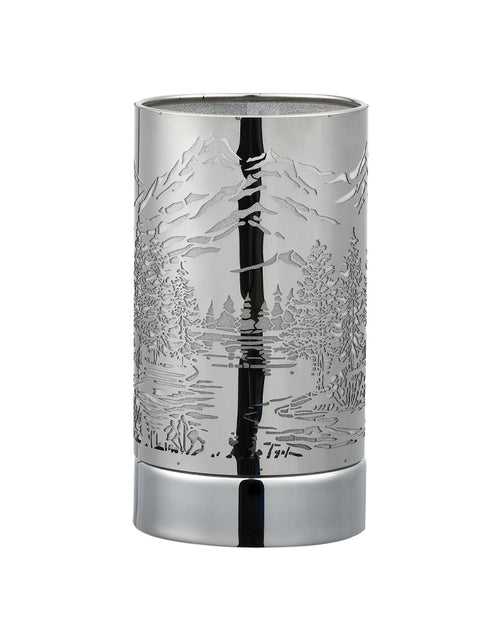 Load image into Gallery viewer, 7" Touch lamp/Oil burner/Wax warmer-Silver Mountain Scene by Peterson Housewares &amp; Artwares
