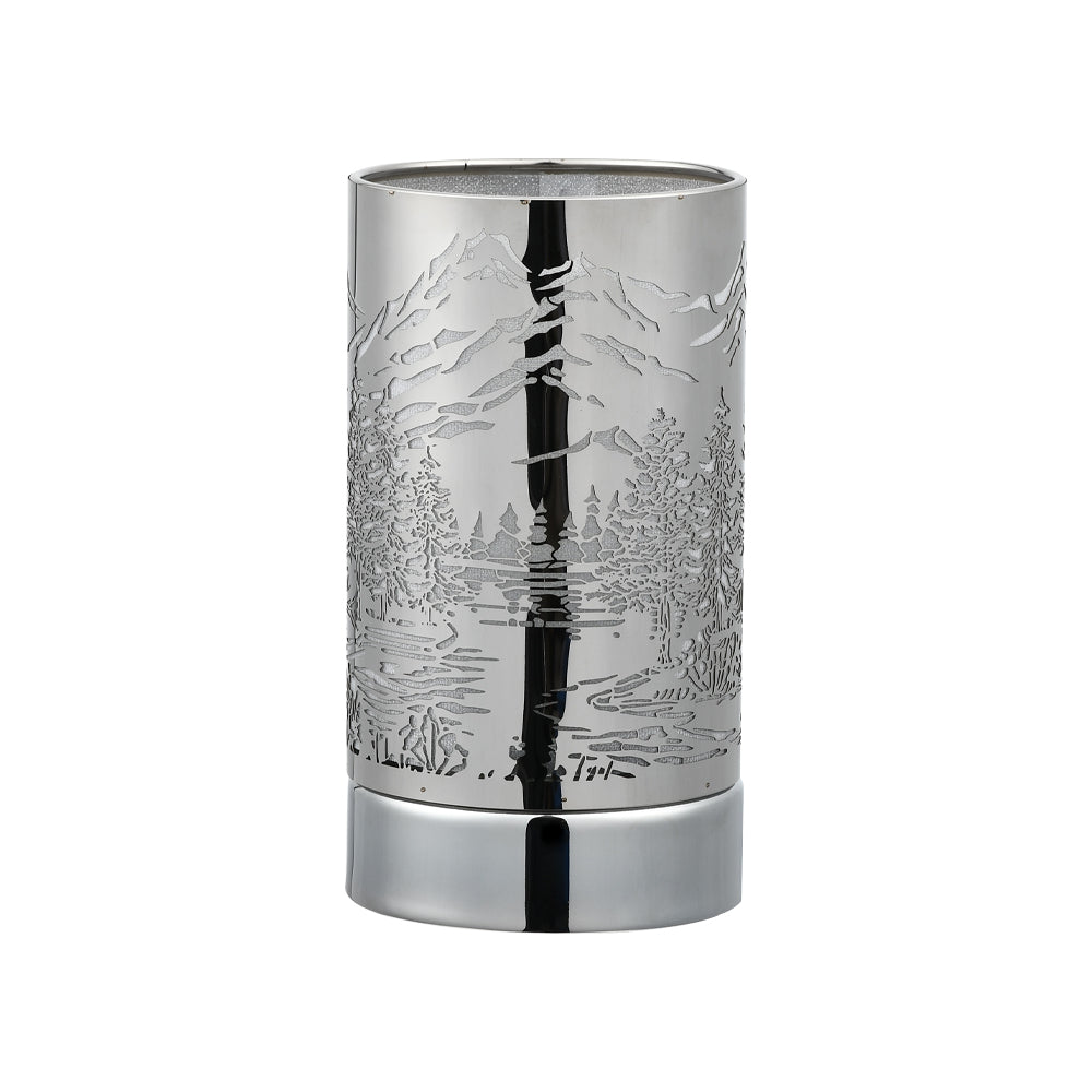 7" Touch lamp/Oil burner/Wax warmer-Silver Mountain Scene by Peterson Housewares & Artwares