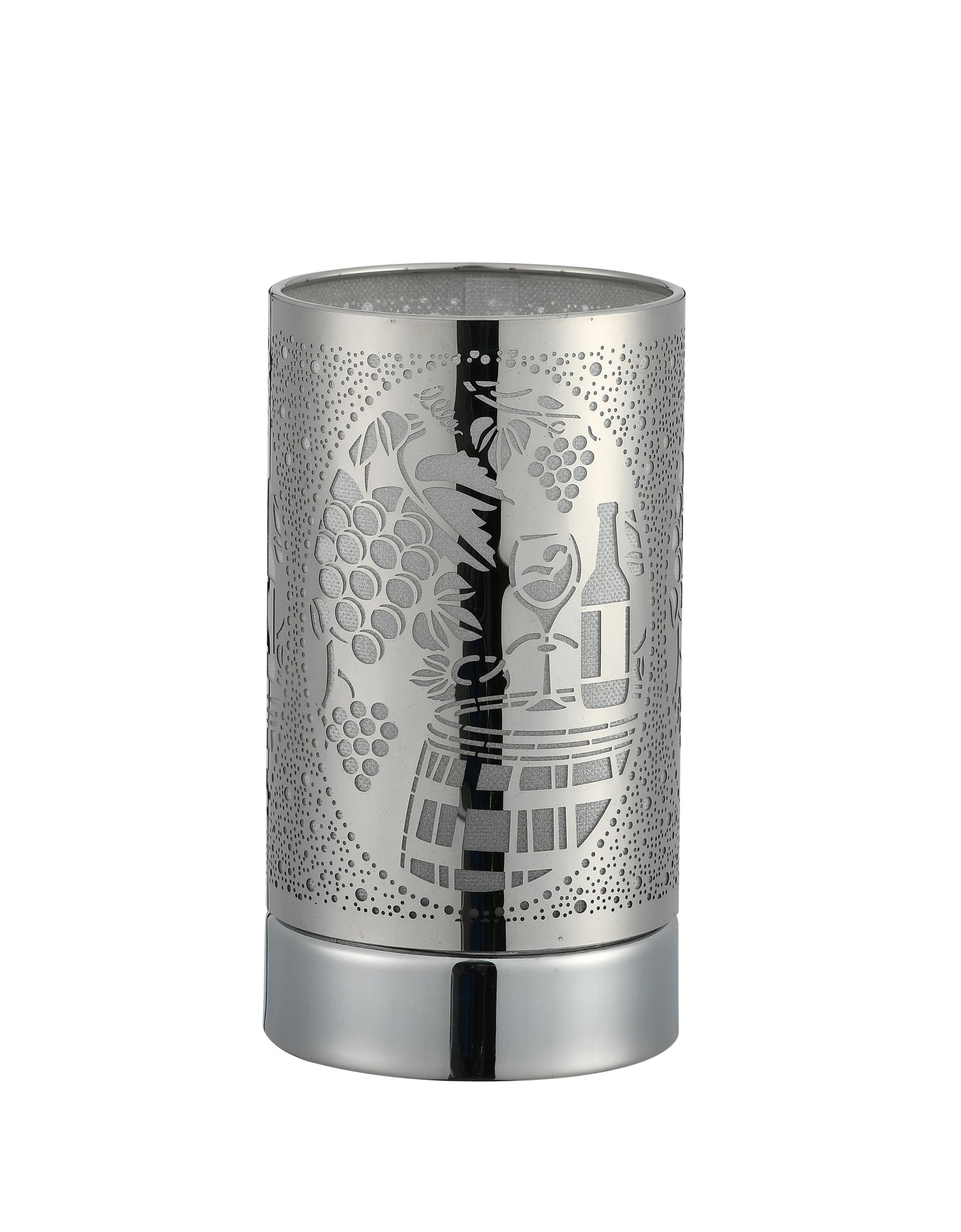 7" Touch lamp/Oil burner/Wax warmer-Silver Wine Time by Peterson Housewares & Artwares