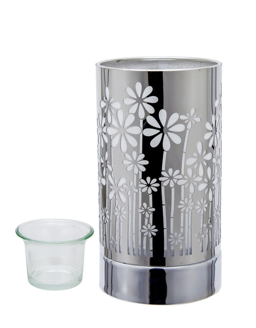 Load image into Gallery viewer, 7" touch lamp-Fragrance Wax Melts Warmer -Electric Candle Essential Oil Burner-Metal Silver GardenTable Decor by Peterson Housewares &amp; Artwares

