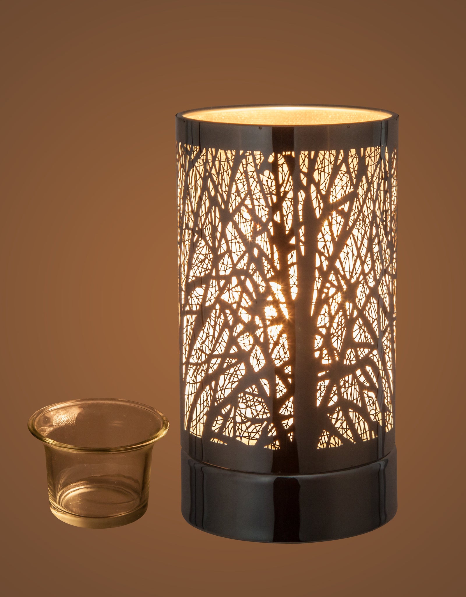 7" touch lamp-Fragrance Wax Melts Warmer -Electric Candle Essential Oil Burner-Metal Forest Table Decor by Peterson Housewares & Artwares