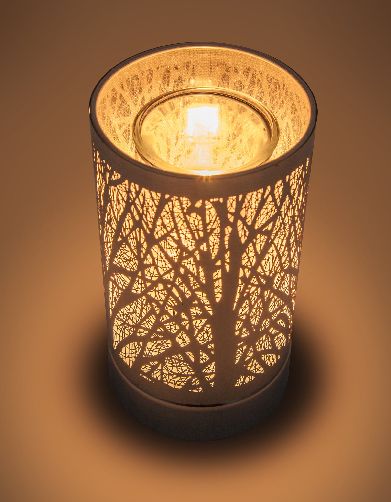 7" touch lamp-Fragrance Wax Melts Warmer -Electric Candle Essential Oil Burner-Metal Forest Table Decor by Peterson Housewares & Artwares