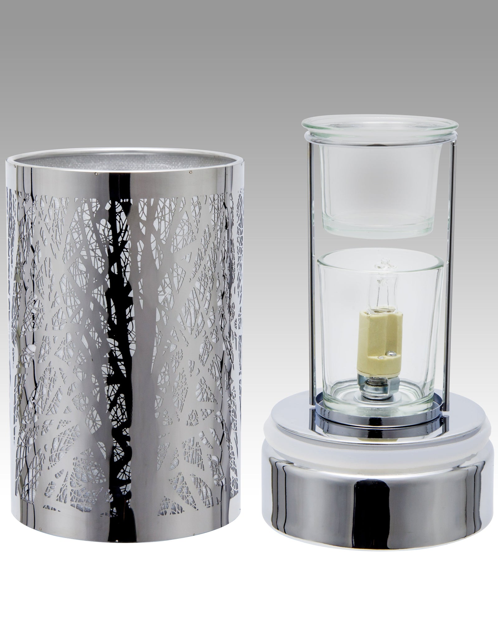 7" touch lamp-Fragrance Wax Melts Warmer -Electric Candle Essential Oil Burner-Metal Forest Table Decor by Peterson Housewares & Artwares