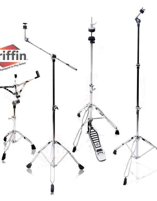 Load image into Gallery viewer, GRIFFIN Cymbal Stand Hardware Pack 4 Piece Set - Full Size Percussion Drum Hardware Kit Mount by GeekStands.com
