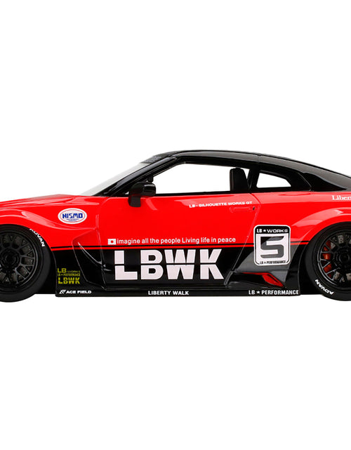 Load image into Gallery viewer, Nissan 35GT-RR Ver.1 LB-Silhouette Works GT #5 RHD (Right Hand Drive) LBWK Red and Black 1/18 Model Car by Top Speed
