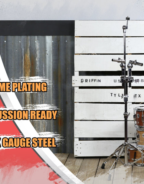Load image into Gallery viewer, Double Tom Drum Stand with Cymbal Arm by GRIFFIN - Drummers Percussion Set Hardware Kit by GeekStands.com
