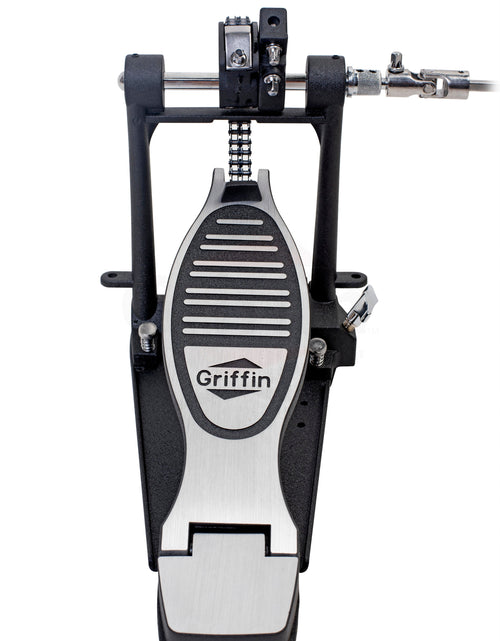 Load image into Gallery viewer, Deluxe Double Kick Drum Pedal for Bass Drum by GRIFFIN - Twin Set Foot Pedal - Quad Sided Beater by GeekStands.com
