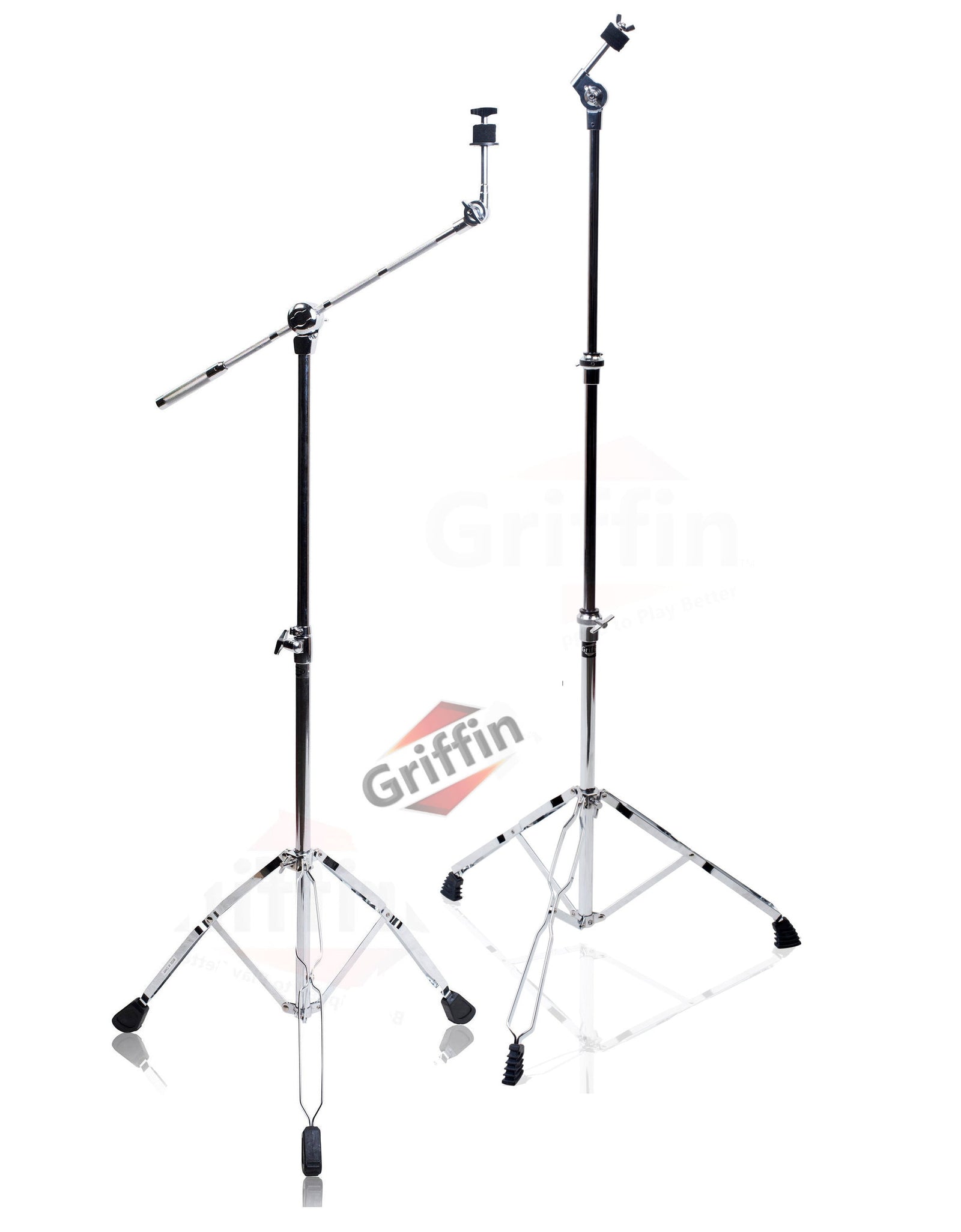 Cymbal Boom Stand & Straight Cymbal Stand Combo (Pack of 2) by GRIFFIN - Percussion Drum Hardware by GeekStands.com