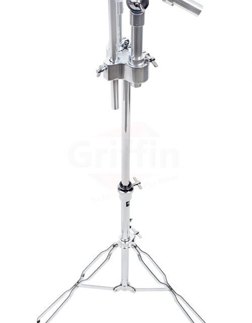 Load image into Gallery viewer, Double Tom Drum Stand with Cymbal Arm by GRIFFIN - Drummers Percussion Set Hardware Kit by GeekStands.com
