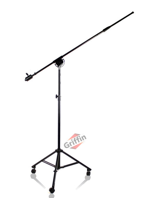 Load image into Gallery viewer, GRIFFIN Professional Studio Microphone Boom Stand with Casters - Extended Height Recording Mic by GeekStands.com
