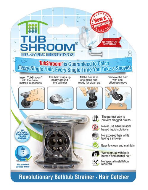 Load image into Gallery viewer, TubShroom® (Black Chrome) The Hair Catcher That Prevents Clogged Tub Drains by TubShroom.com
