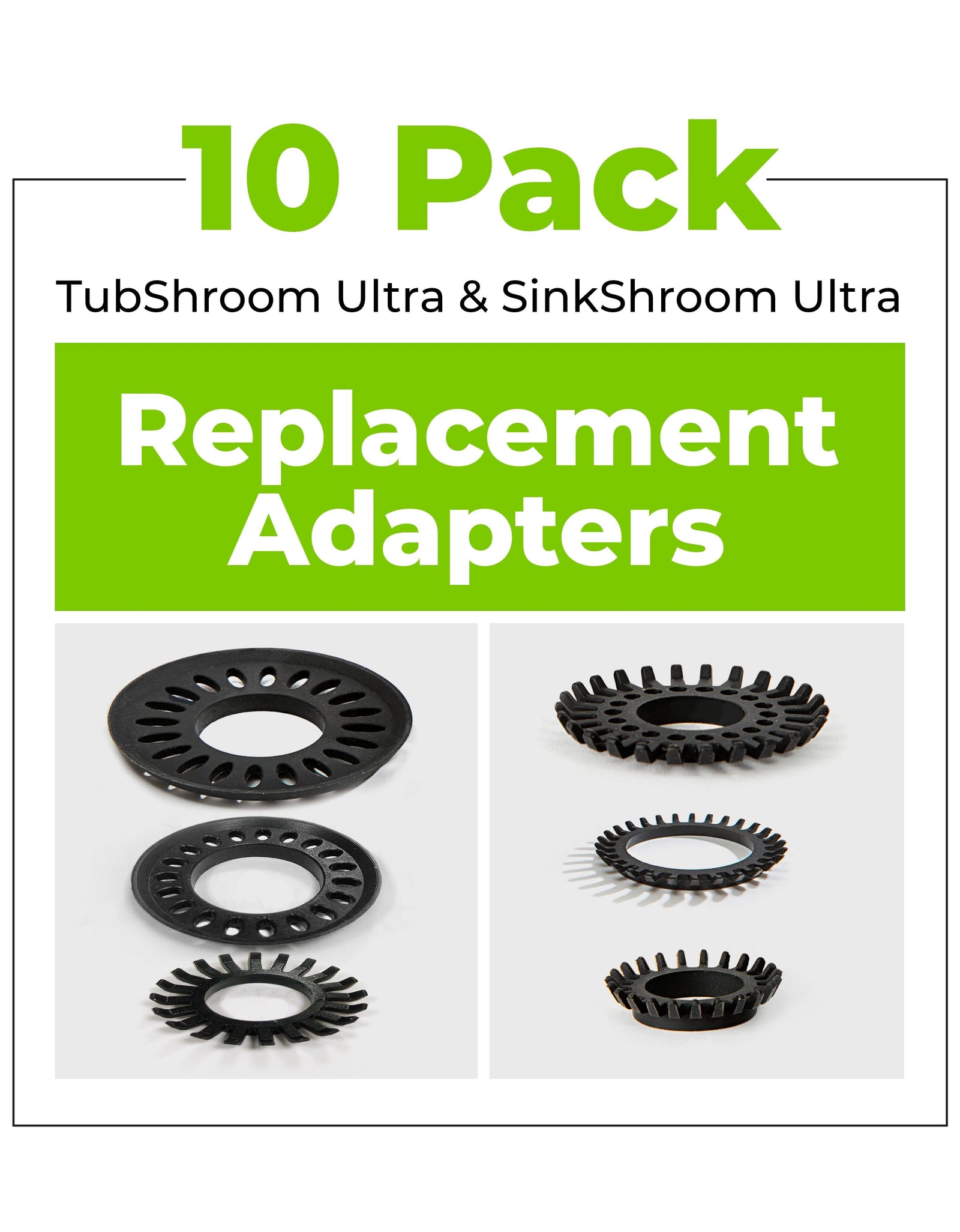 Replacement Adapters Pack for TubShroom Ultra and SinkShroom Ultra by TubShroom.com