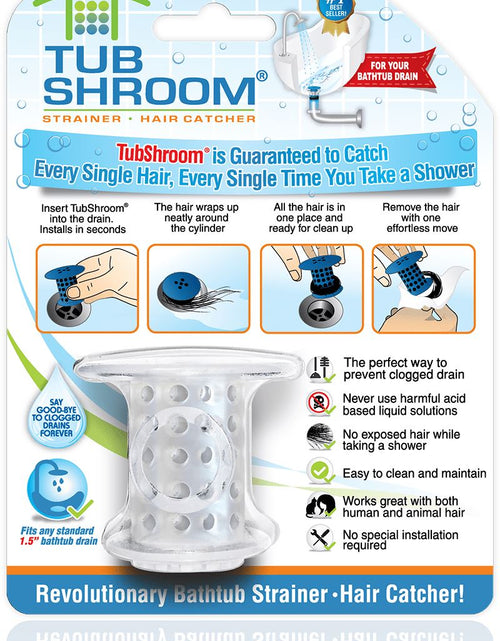 Load image into Gallery viewer, TubShroom (Clear) The Hair Catcher That Prevents Clogged Tub Drains by TubShroom.com

