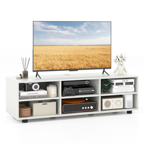 Load image into Gallery viewer, TV Stand for TV up to 55 Inch with 6 Storage Compartments-White
