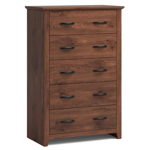 Load image into Gallery viewer, Tall Storage Dresser with 5 Pull-out Drawers for Bedroom Living Room-Walnut
