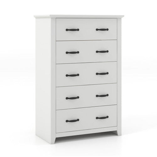 Load image into Gallery viewer, Tall Storage Dresser with 5 Pull-out Drawers for Bedroom Living Room-White

