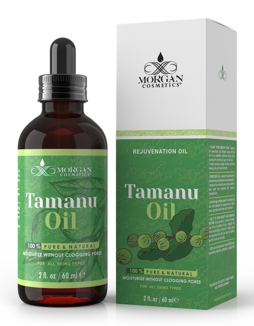 Load image into Gallery viewer, 100% Tamanu Oil Cold Pressed Unrefined - Tamanu Oil for Skin - Natural Cold Pressed Oil Makes Skin Smooth, Plump and Soft for Lighter and Gentler Touch (2 FL. Oz) by Morgan Cosmetics
