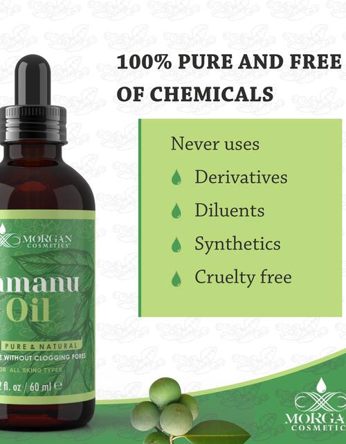 Load image into Gallery viewer, 100% Tamanu Oil Cold Pressed Unrefined - Tamanu Oil for Skin - Natural Cold Pressed Oil Makes Skin Smooth, Plump and Soft for Lighter and Gentler Touch (2 FL. Oz) by Morgan Cosmetics
