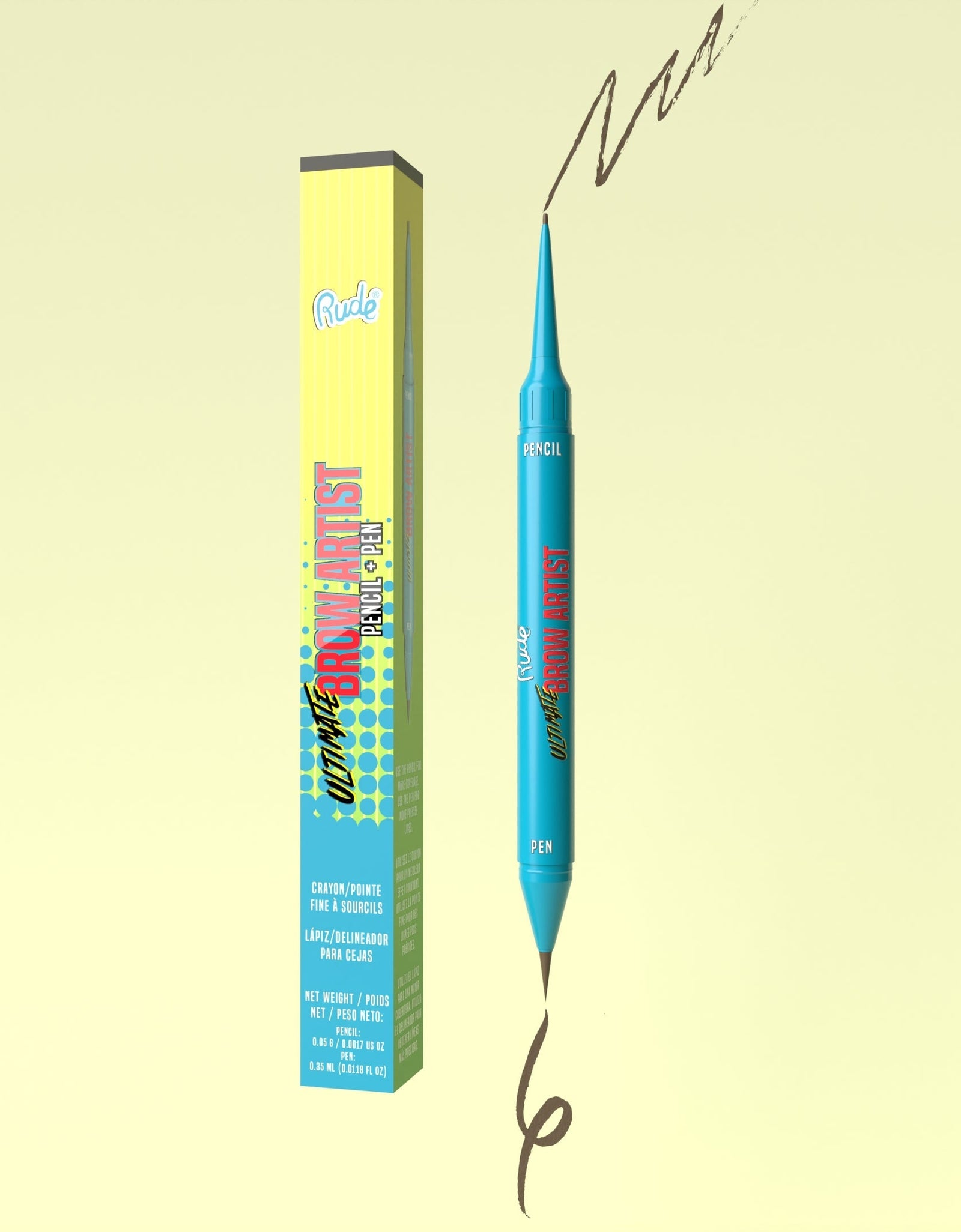 RUDE Ultimate Brow Artist - Pencil And Pen - Taupe