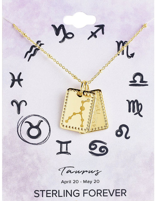 Load image into Gallery viewer, Zodiac Tag Necklace by Sterling Forever
