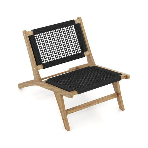 Load image into Gallery viewer, Indoor Outdoor Teak Wooden Chair with Handwoven Cordage Seat and Backrest
