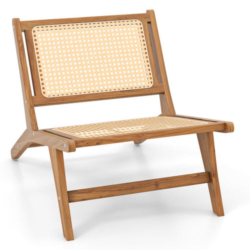 Load image into Gallery viewer, Teak Wooden Chair with Handwoven Rattan Seat and Backrest
