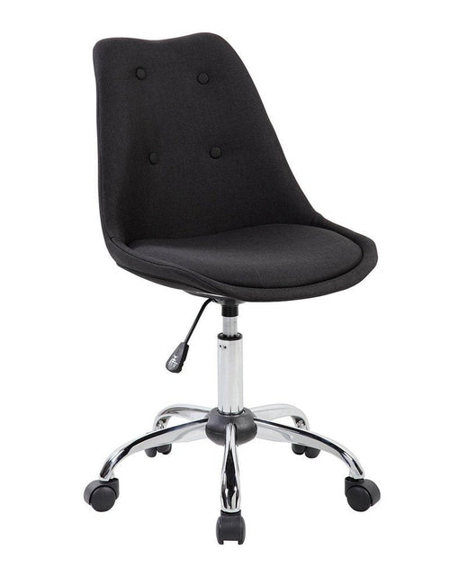 Load image into Gallery viewer, Techni Mobili Armless Task Chair with Buttons, Black by Level Up Desks

