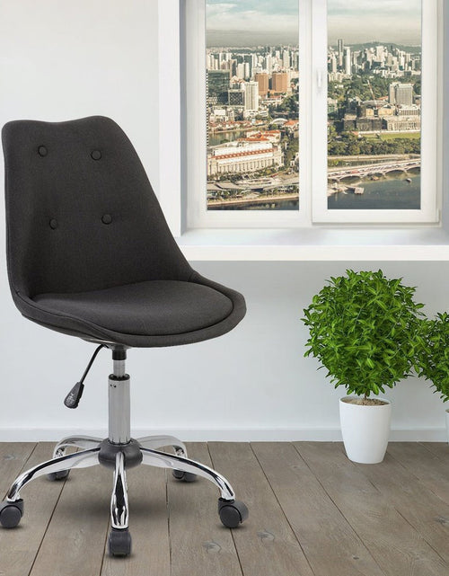 Load image into Gallery viewer, Techni Mobili Armless Task Chair with Buttons, Black by Level Up Desks
