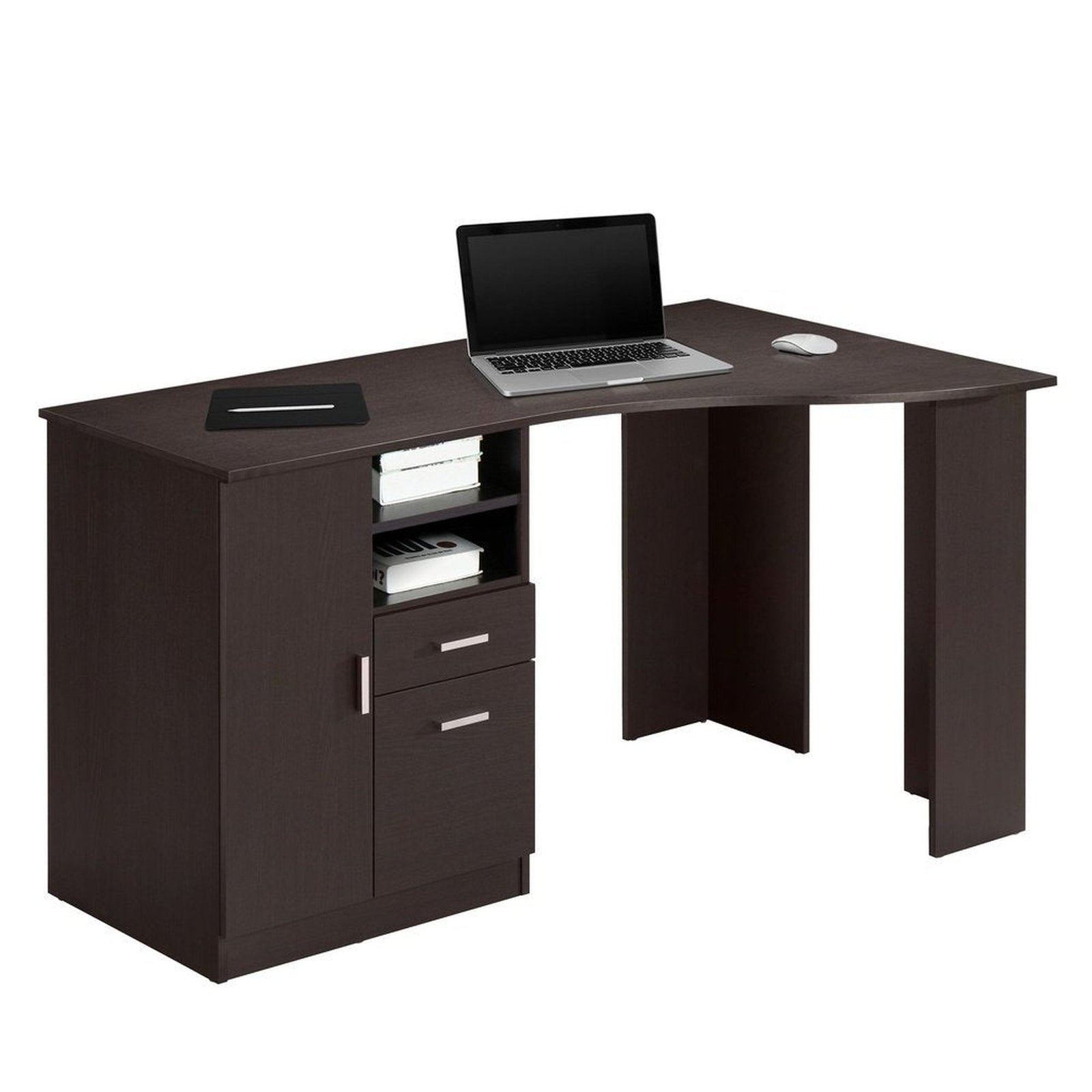 Techni Mobili Classic Office Desk with Storage, Espresso by Level Up Desks