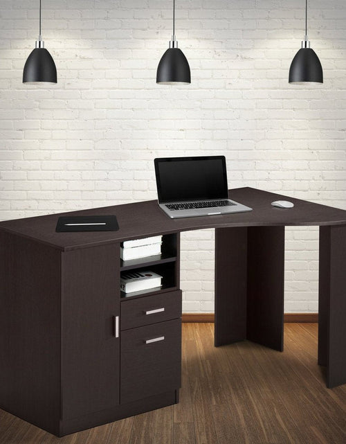 Load image into Gallery viewer, Techni Mobili Classic Office Desk with Storage, Espresso by Level Up Desks
