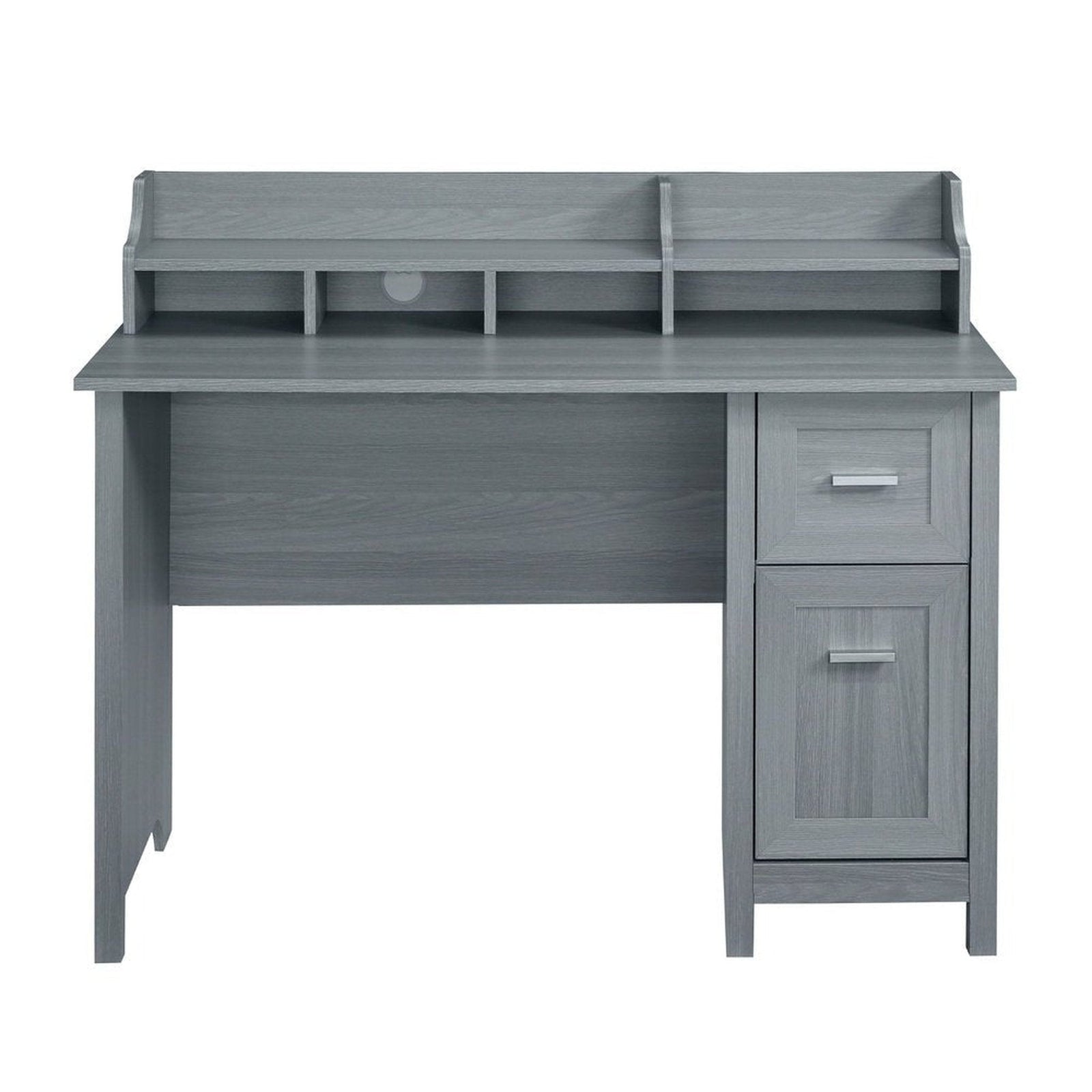 Techni Mobili Classic Office Desk with Storage, Grey by Level Up Desks