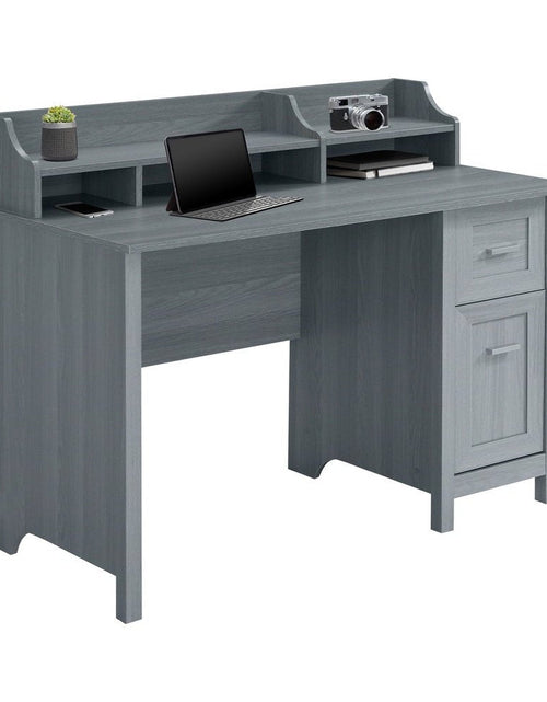 Load image into Gallery viewer, Techni Mobili Classic Office Desk with Storage, Grey by Level Up Desks
