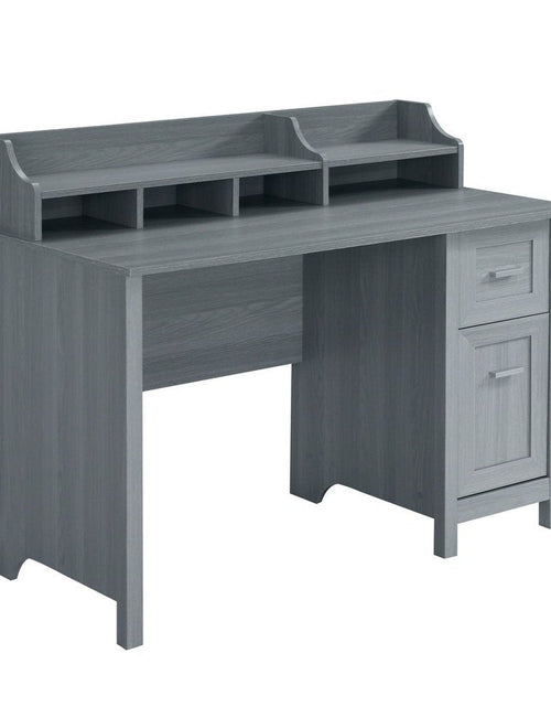 Load image into Gallery viewer, Techni Mobili Classic Office Desk with Storage, Grey by Level Up Desks
