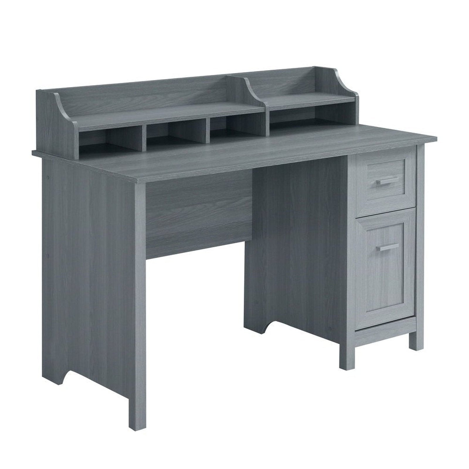 Techni Mobili Classic Office Desk with Storage, Grey by Level Up Desks