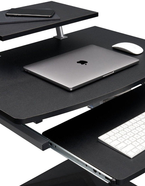 Load image into Gallery viewer, Techni Mobili Compact Computer Cart With Storage, Graphite by Level Up Desks
