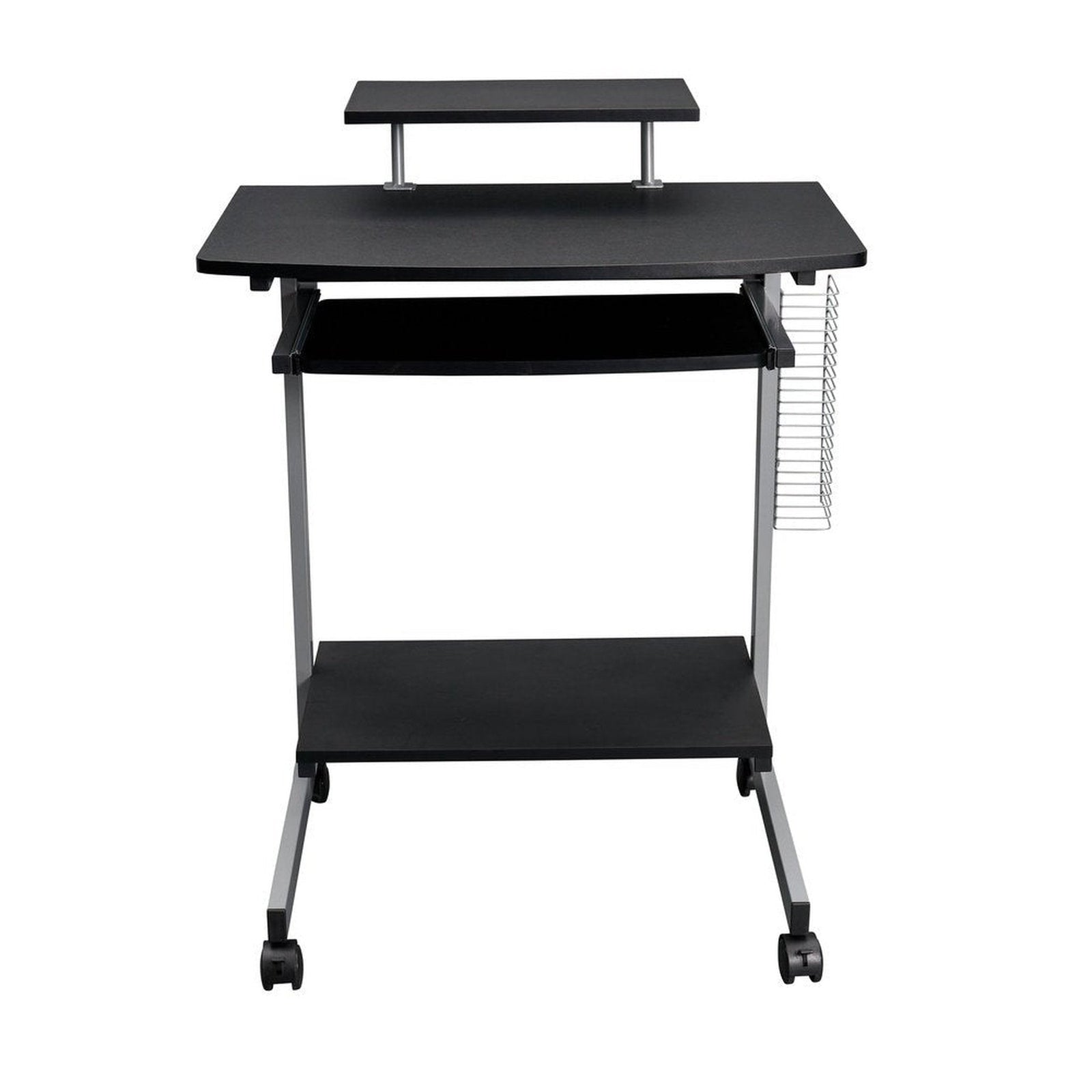 Techni Mobili Compact Computer Cart With Storage, Graphite by Level Up Desks